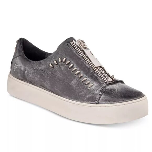 FRYE Women's Leather Lena Rebel Zip Up Low Top Slip On Sneaker Sz 7 - Picture 1 of 12